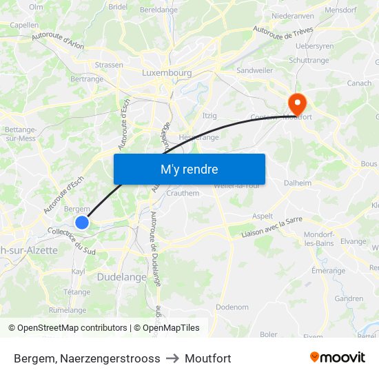 Bergem, Naerzengerstrooss to Moutfort map