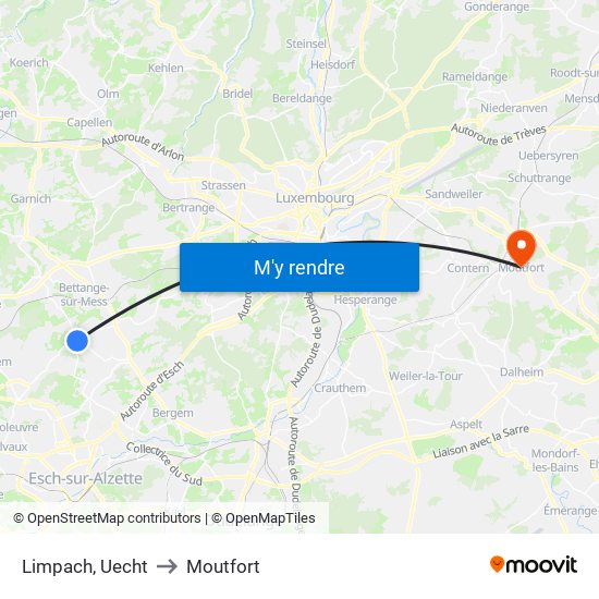 Limpach, Uecht to Moutfort map