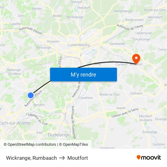 Wickrange, Rumbaach to Moutfort map