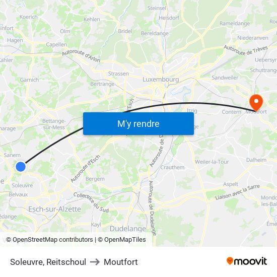 Soleuvre, Reitschoul to Moutfort map