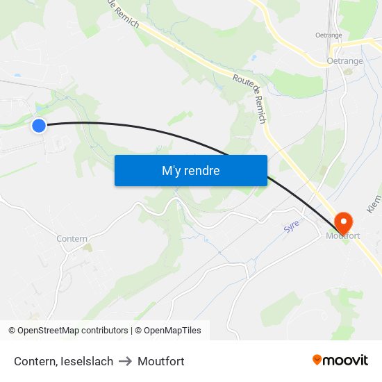 Contern, Ieselslach to Moutfort map