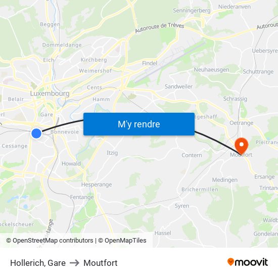 Hollerich, Gare to Moutfort map