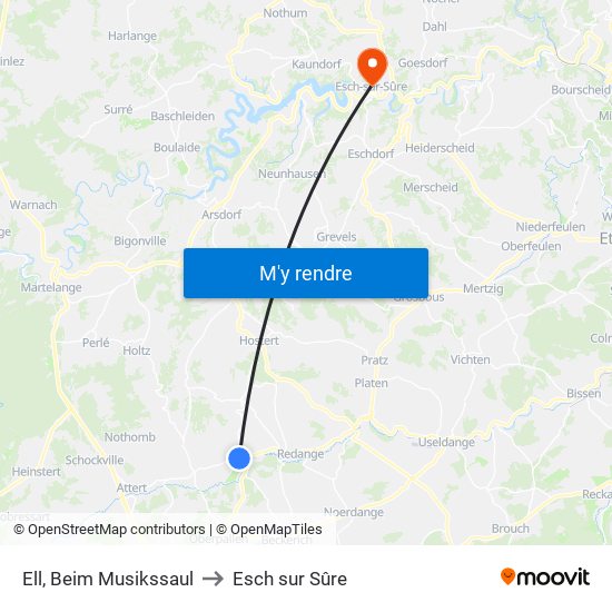 Ell, Beim Musikssaul to Esch sur Sûre map