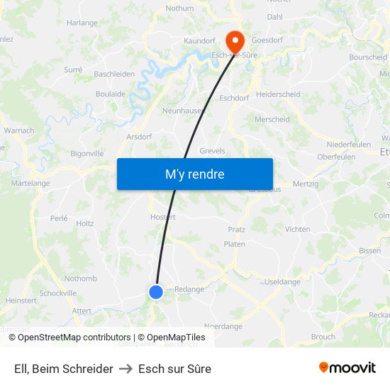 Ell, Beim Schreider to Esch sur Sûre map