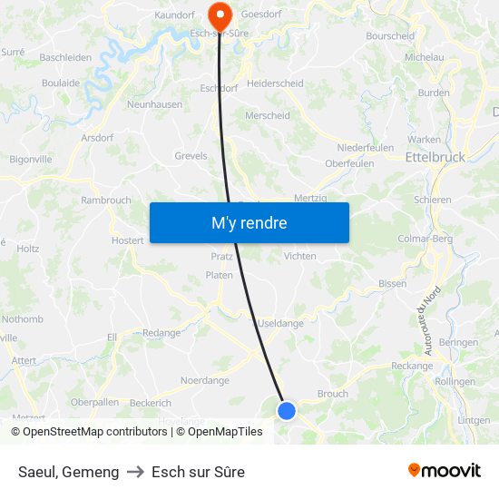 Saeul, Gemeng to Esch sur Sûre map