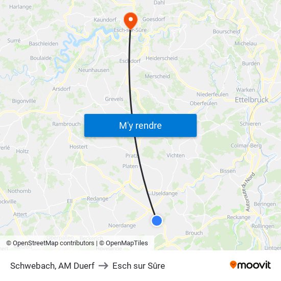 Schwebach, AM Duerf to Esch sur Sûre map