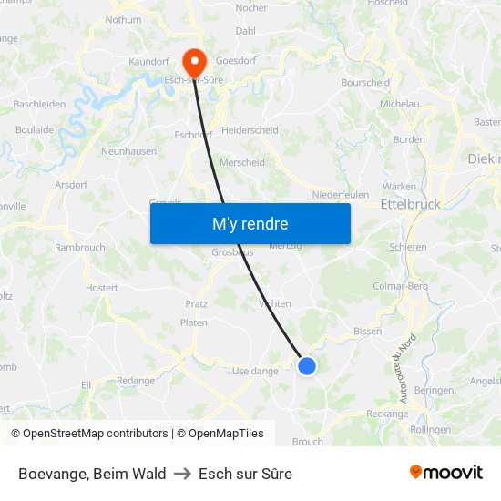 Boevange, Beim Wald to Esch sur Sûre map