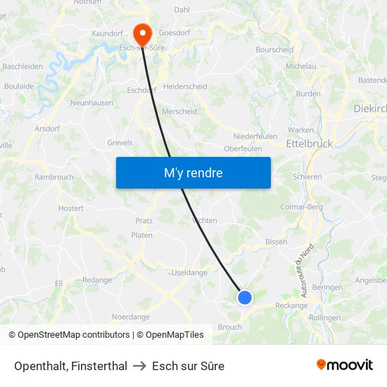 Openthalt, Finsterthal to Esch sur Sûre map