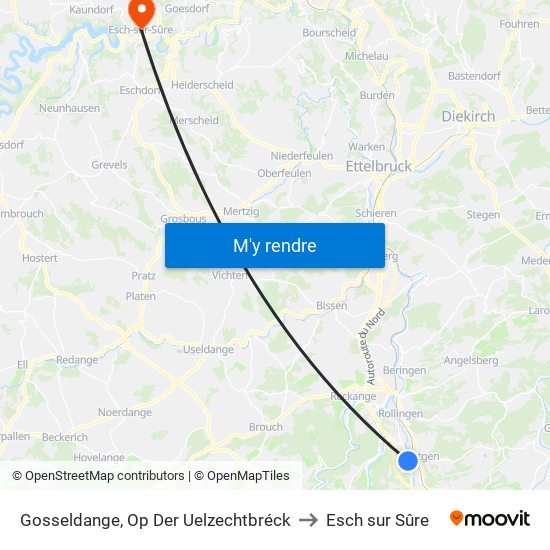 Gosseldange, Op Der Uelzechtbréck to Esch sur Sûre map