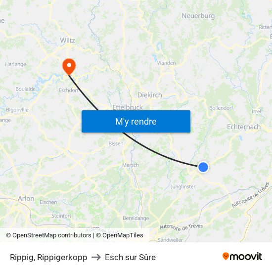 Rippig, Rippigerkopp to Esch sur Sûre map