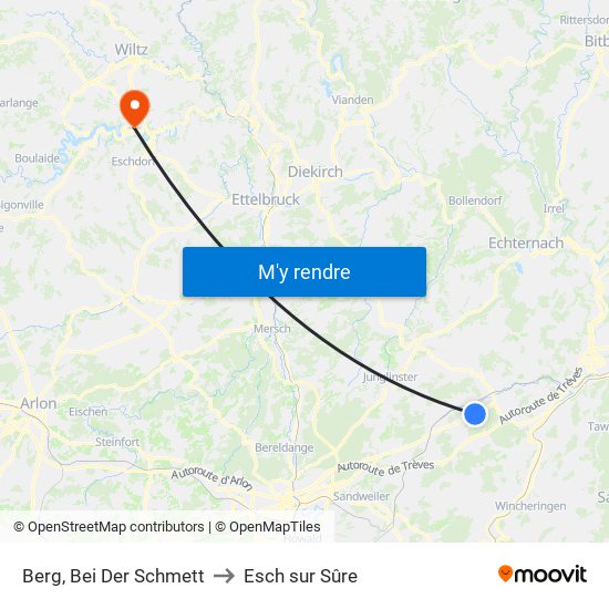 Berg, Bei Der Schmett to Esch sur Sûre map