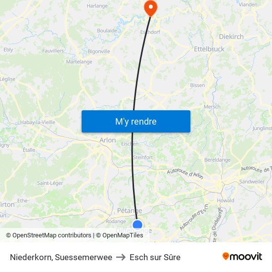Niederkorn, Suessemerwee to Esch sur Sûre map