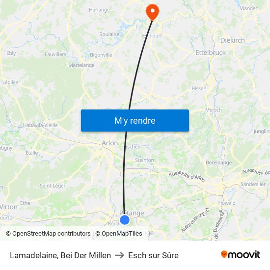 Lamadelaine, Bei Der Millen to Esch sur Sûre map