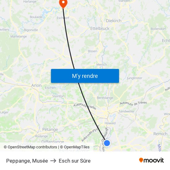 Peppange, Musée to Esch sur Sûre map
