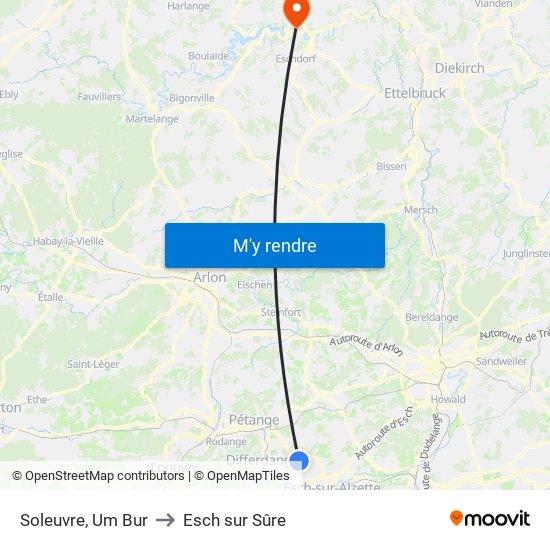 Soleuvre, Um Bur to Esch sur Sûre map