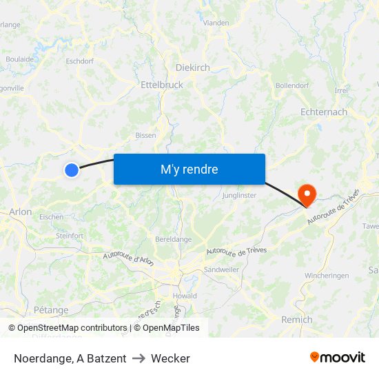 Noerdange, A Batzent to Wecker map