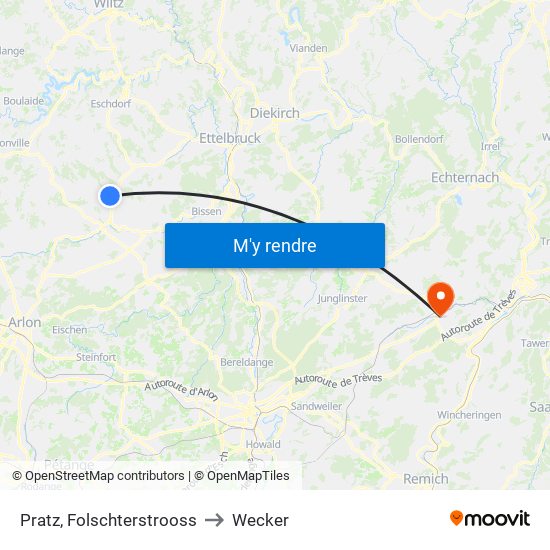 Pratz, Folschterstrooss to Wecker map