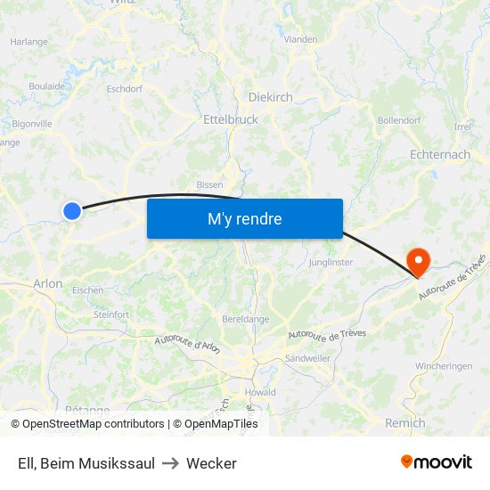 Ell, Beim Musikssaul to Wecker map