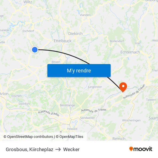 Grosbous, Kiircheplaz to Wecker map