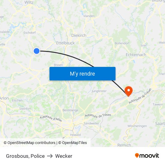Grosbous, Police to Wecker map