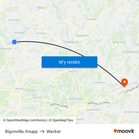 Bigonville, Knupp to Wecker map