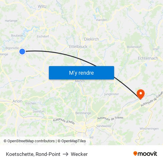 Koetschette, Rond-Point to Wecker map