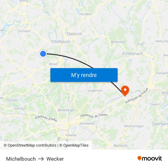 Michelbouch to Wecker map