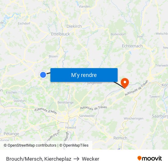 Brouch/Mersch, Kiercheplaz to Wecker map