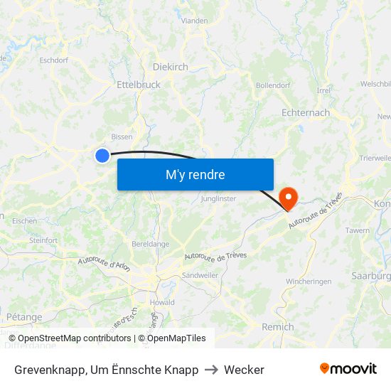 Grevenknapp, Um Ënnschte Knapp to Wecker map