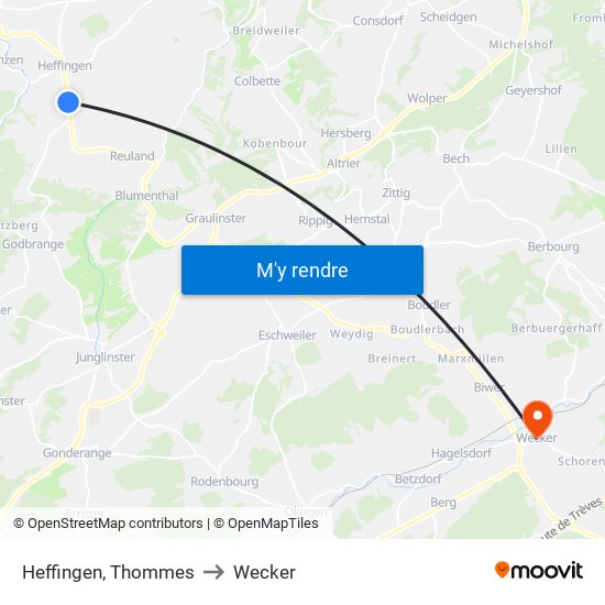 Heffingen, Thommes to Wecker map