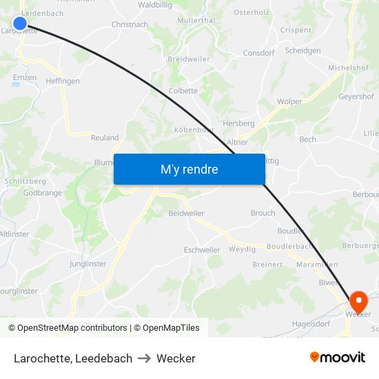 Larochette, Leedebach to Wecker map