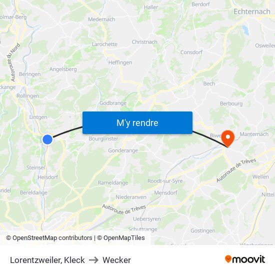 Lorentzweiler, Kleck to Wecker map
