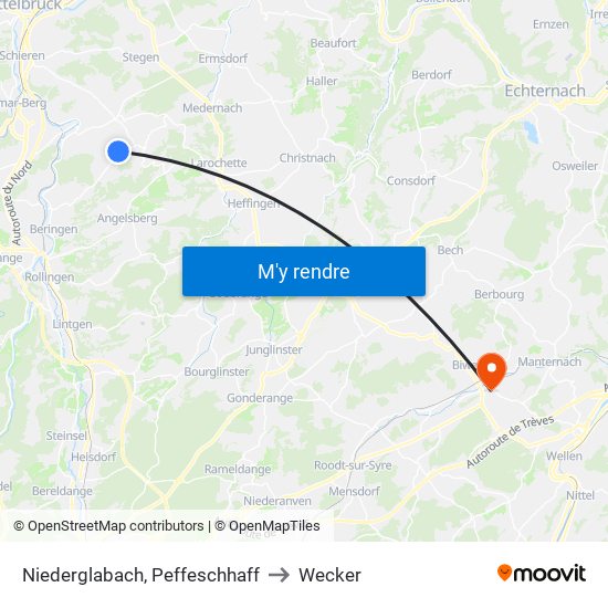 Niederglabach, Peffeschhaff to Wecker map