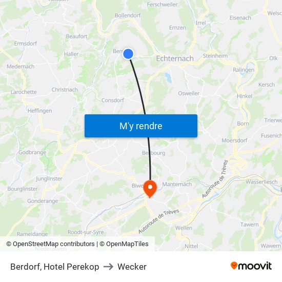 Berdorf, Hotel Perekop to Wecker map