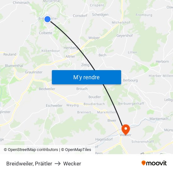 Breidweiler, Präitler to Wecker map