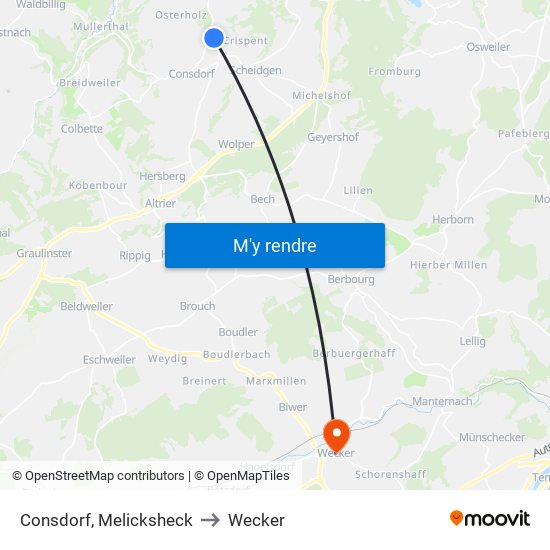 Consdorf, Melicksheck to Wecker map