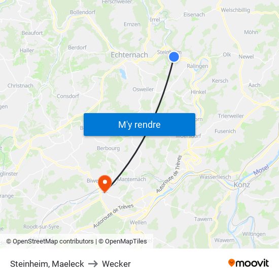 Steinheim, Maeleck to Wecker map
