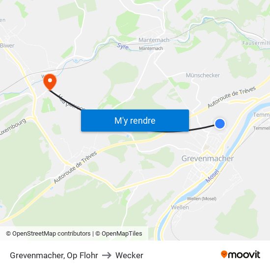 Grevenmacher, Op Flohr to Wecker map