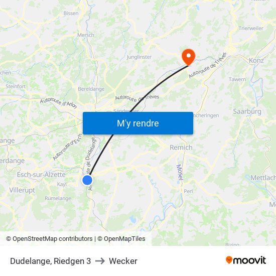 Dudelange, Riedgen 3 to Wecker map