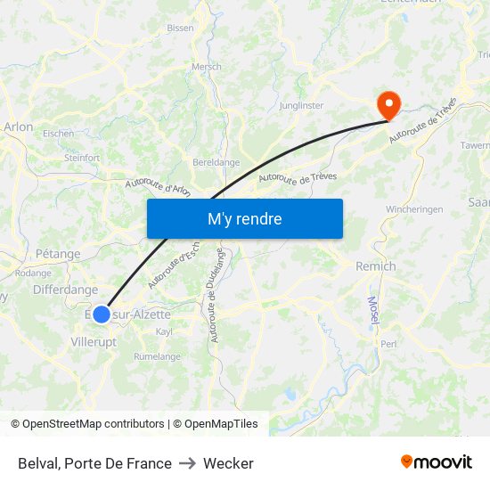 Belval, Porte De France to Wecker map
