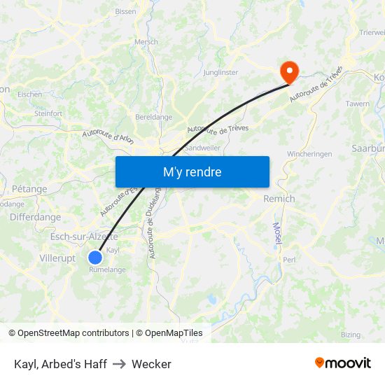 Kayl, Arbed's Haff to Wecker map