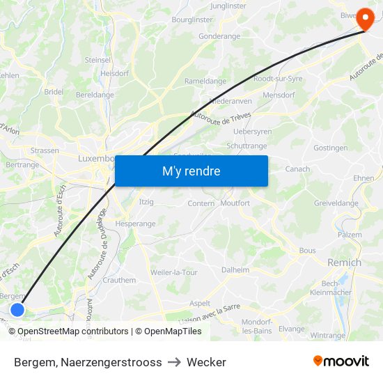 Bergem, Naerzengerstrooss to Wecker map