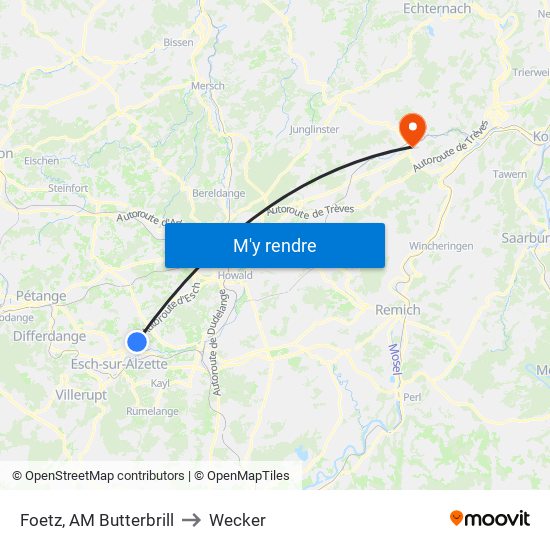 Foetz, AM Butterbrill to Wecker map