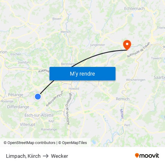 Limpach, Kiirch to Wecker map