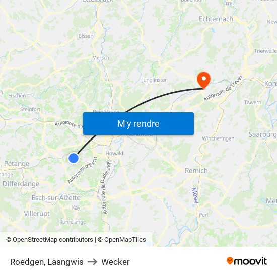 Roedgen, Laangwis to Wecker map