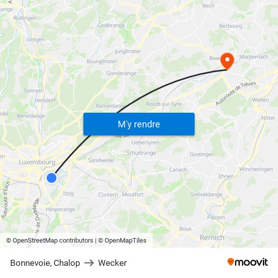 Bonnevoie, Chalop to Wecker map