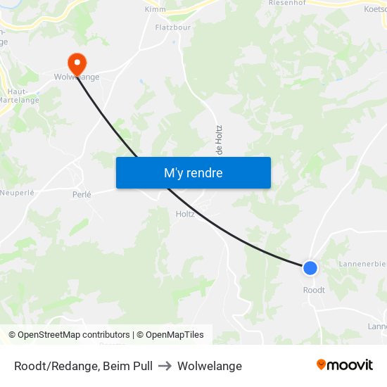 Roodt/Redange, Beim Pull to Wolwelange map