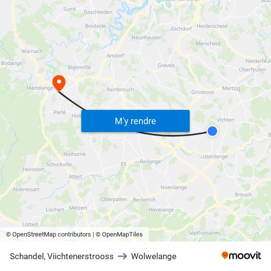 Schandel, Viichtenerstrooss to Wolwelange map