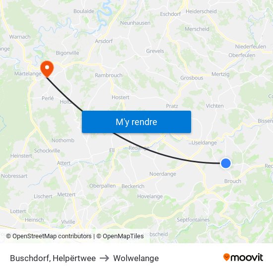 Buschdorf, Helpërtwee to Wolwelange map