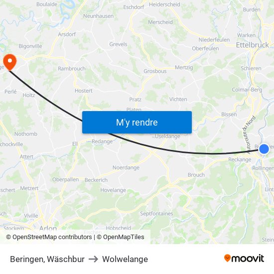 Beringen, Wäschbur to Wolwelange map